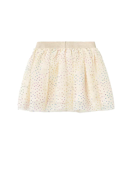 Name It Mini Girl Vaboss Glitter Tulle Skirt, ButtercreamWrap Skirt