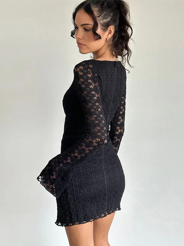 Textured Lace Short DressRetro Dress