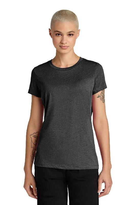 Hemp Short Sleeve TopsDistrict Womens Perfect Weight CVC Short Sleeve Crewneck T-Shirt - Heather Jet Black - NEW