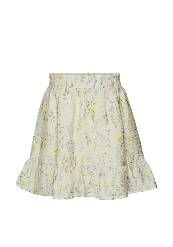 Vero Moda Girl Josie Floral High Waist Skirt, BirchVintage Skirt