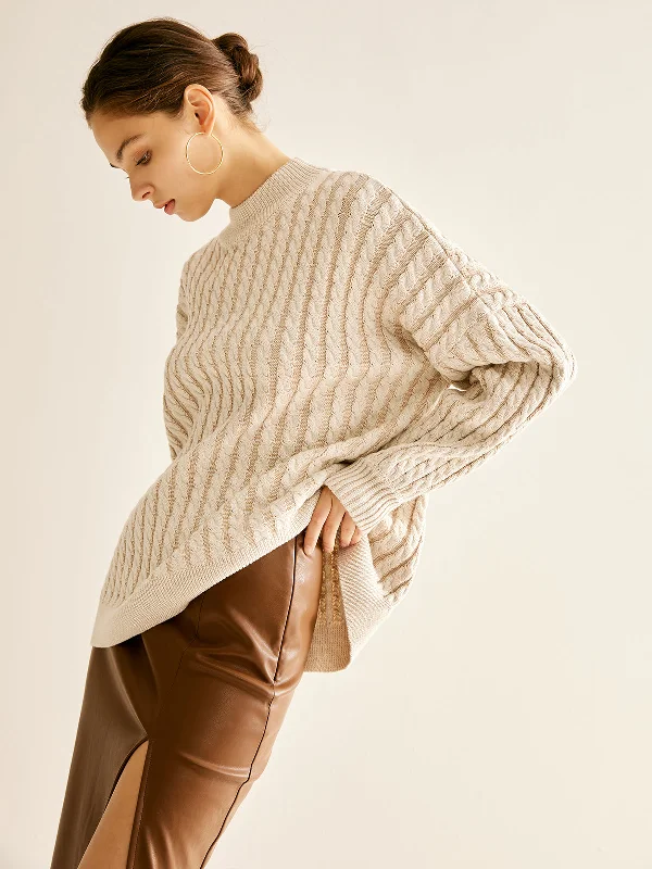 Minimalist Plain Cable SweaterUrban Knit Tops