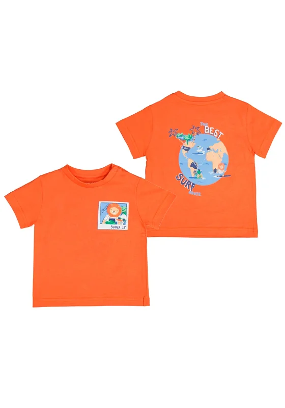 Urban Short Sleeve TopsMayoral Baby Boy Summer 23 Short Sleeve Tee, Orange