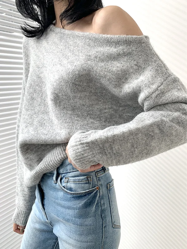 One Shoulder Asymmetric SweaterLayered Knit Tops