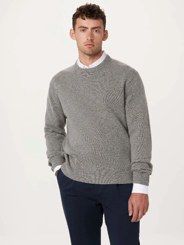 The Lambswool Sweater in GreyV-Neck Knit Tops