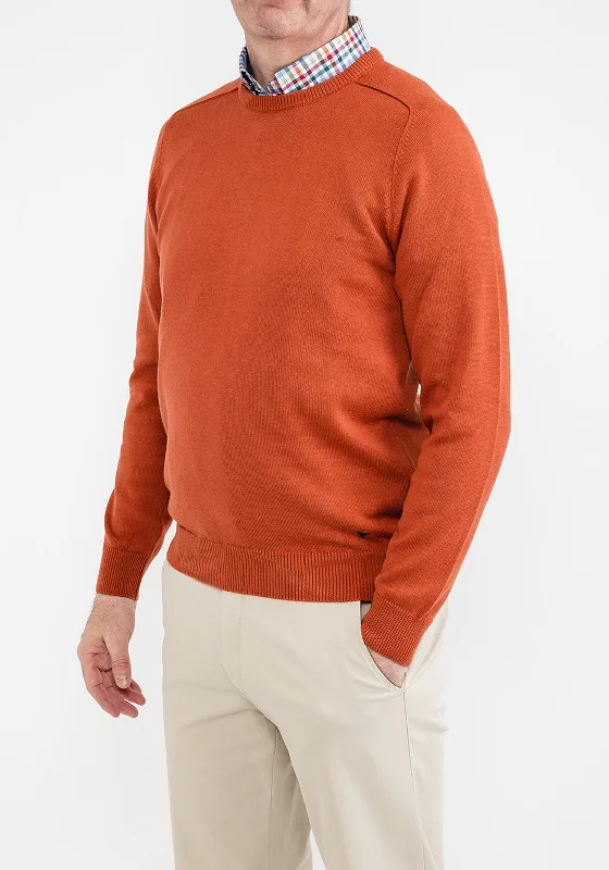 Daniel Grahame O Neck Sweater, Burnt OrangeLace Knit Tops