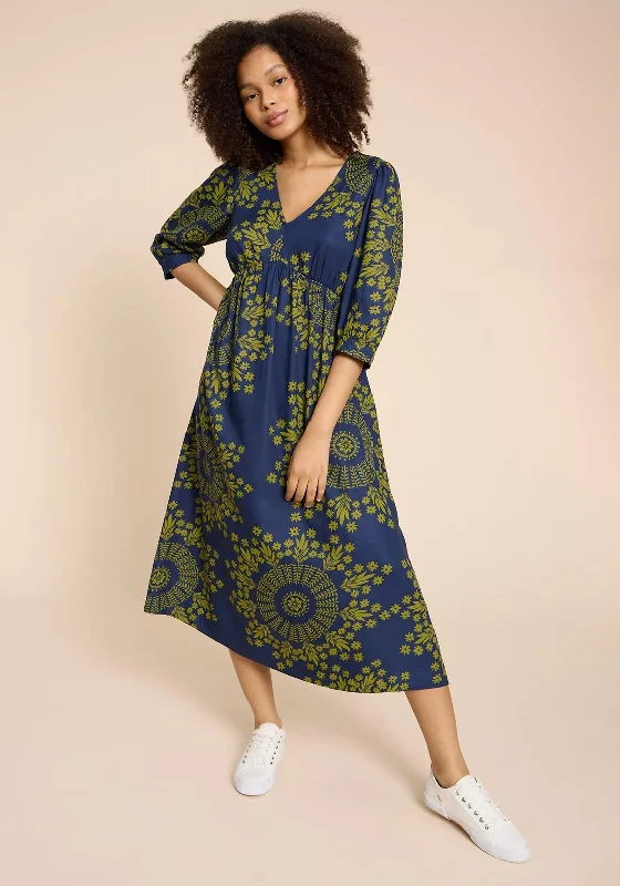 White Stuff Lucy Eco Vero Maxi Dress, Navy PrintUniform Dress