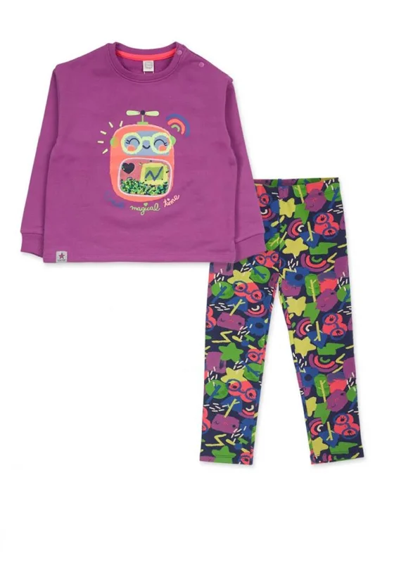 Tuc Tuc Girls Robot Maker Sweater and Legging Set, PurpleCamping Knit Tops