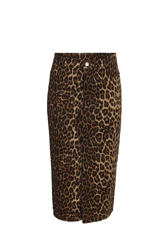 Noisy May Anneke Leopard Skirt, BlackCircle Skirt