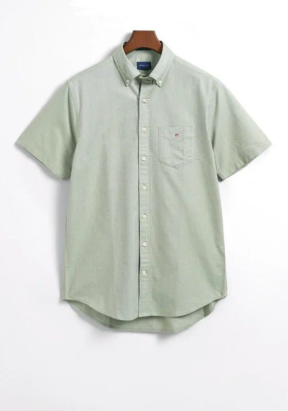 Graphic Short Sleeve TopsGant Oxford Short Sleeve Shirt, Kalamata Green