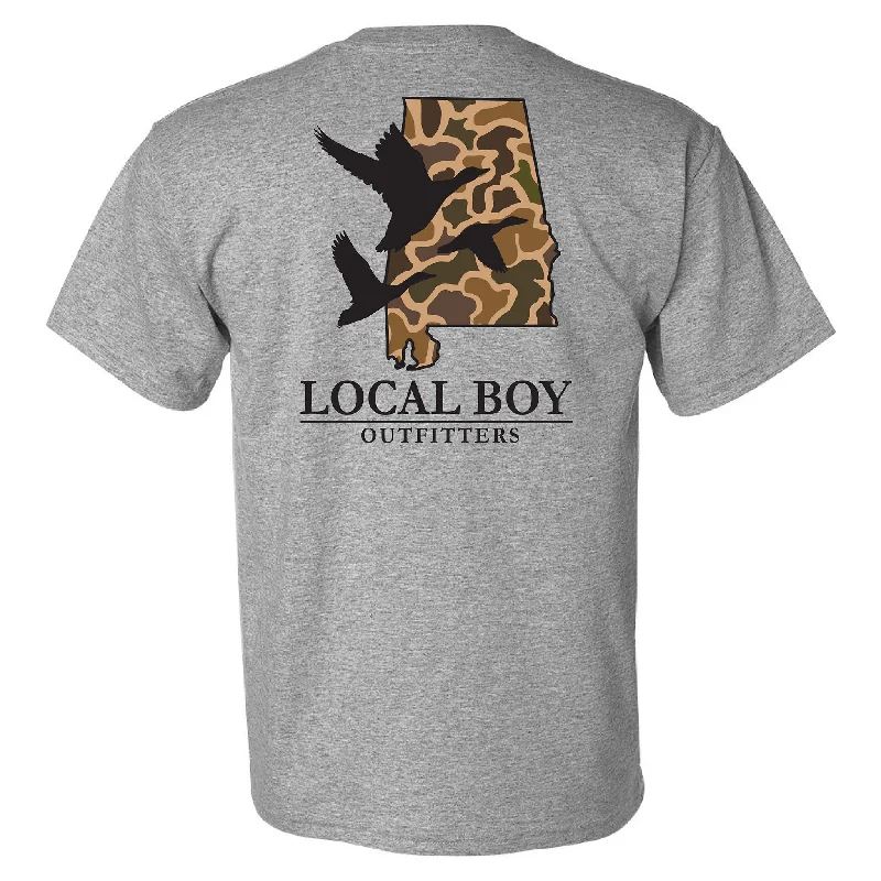 Velvet Short Sleeve TopsAlabama Camo State Short Sleeve T-Shirt in Oxford Grey