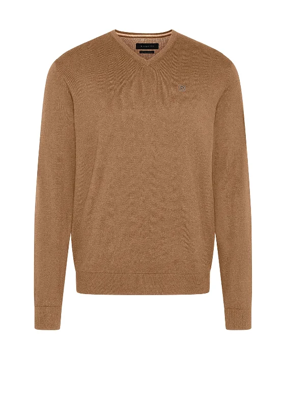 Bugatti V Neck Sweater, CamelMohair Knit Tops