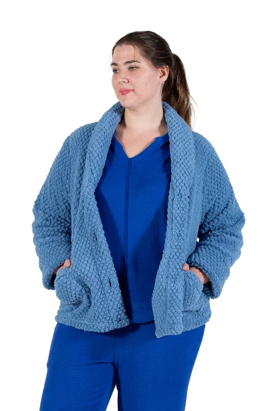 La Cera Plus Size Honeycomb Fleece Bed JacketWomen's thick tops