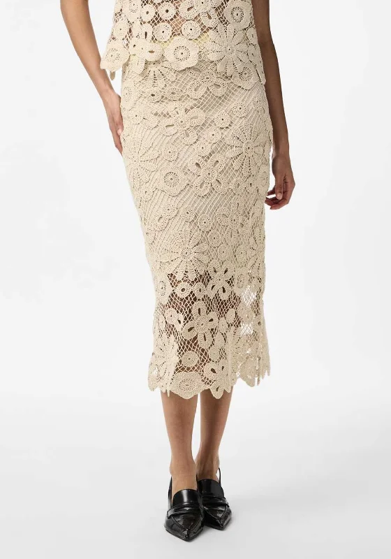 Y.A.S Lelu Crochet Midi Skirt, BirchBroomstick Skirt