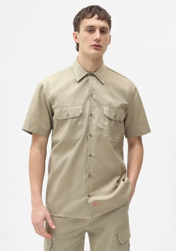 French Terry Short Sleeve TopsDickies Short Sleeve Work Shirt, Khaki