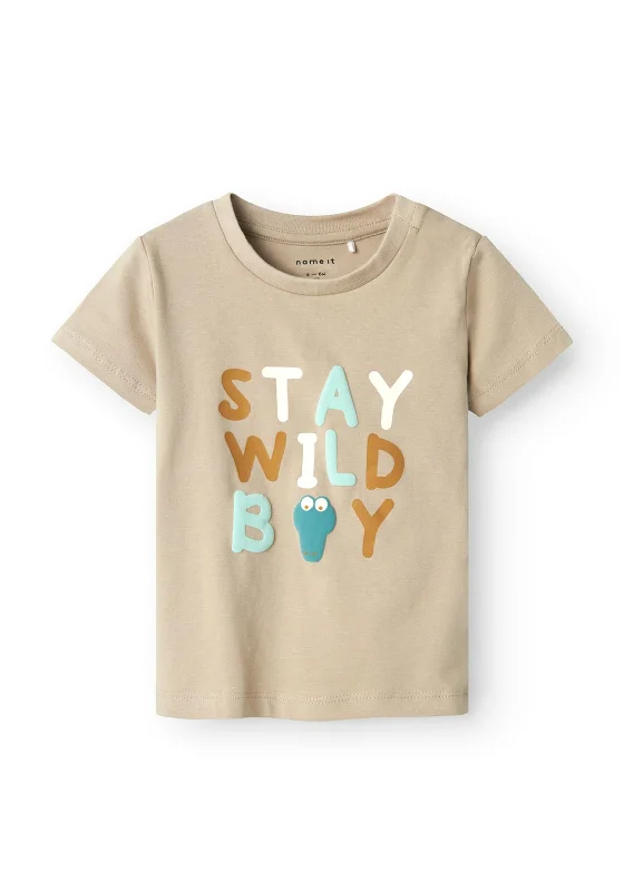 Formal Short Sleeve TopsName It Baby Boy Jidon Short Sleeve Tee, Pure Cashmere