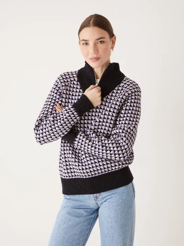 The Half-Zip Mockneck Sweater in OrchidFitted Knit Tops