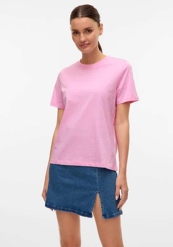 Mesh Short Sleeve TopsVero Moda Paulina Short Sleeve T Shirt, Pink