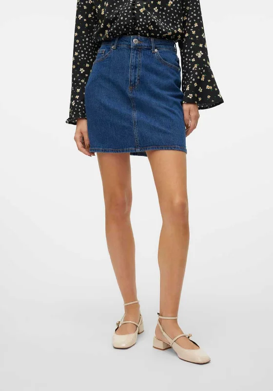 Vero Moda Tessa Mini A-Line Denim Skirt, Dark Blue DenimBall Gown Skirt