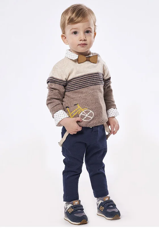 Hashtag Boys Sweater, Shirt & Chinos Outfit, Beige MultiSummer Knit Tops