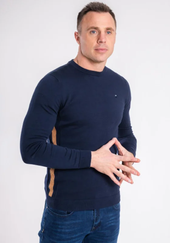 XV Kings by Tommy Bowe Avondale Crew Neck Sweater, Classic NavyStudded Knit Tops