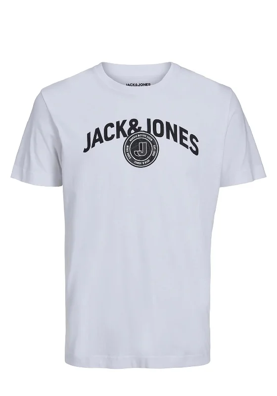 Fishing Short Sleeve TopsJack and Jones Mens Short Sleeve Logo T-Shirt, White