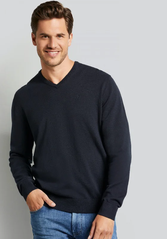 Bugatti V Neck Sweater, MarineOutdoor Knit Tops