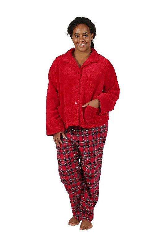 La Cera Plus Size Plush Bed JacketWomen's fleece tops