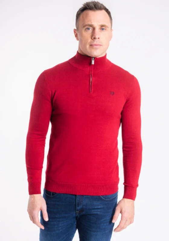 XV Kings by Tommy Bowe Petersham Half Zip Sweater, FirebrickGlitter Knit Tops