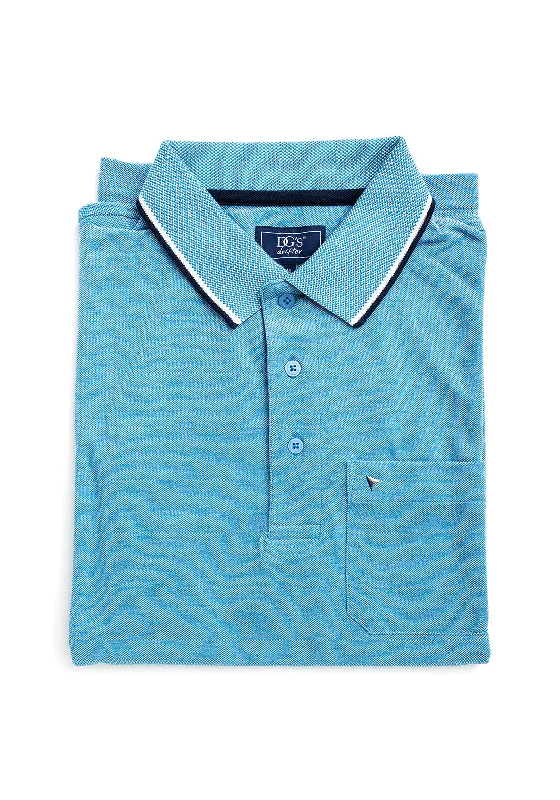 Distressed Short Sleeve TopsDaniel Grahame Short Sleeve Polo Shirt, Light Blue