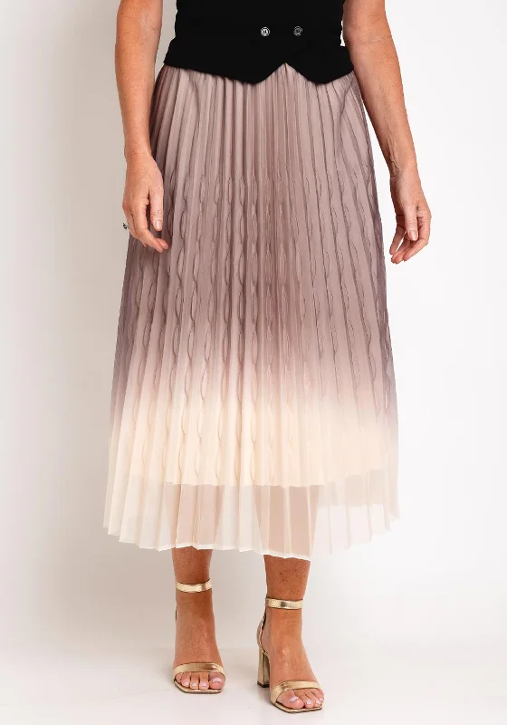 Serafina Collection Ombre Tulle Midi Skirt, BeigeA-line Skirt