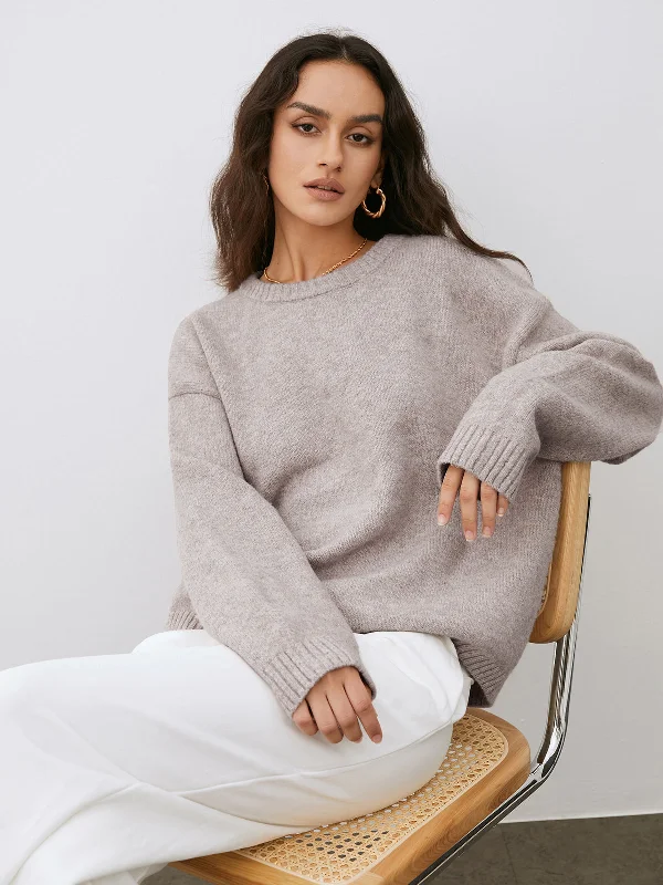 Lightweight Cloud Weather Pullover SweaterRecycled Fabric Knit Tops