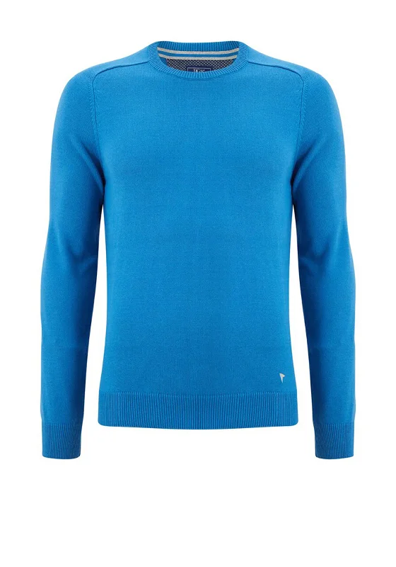 Daniel Grahame O Neck Sweater, BlueAngora Knit Tops