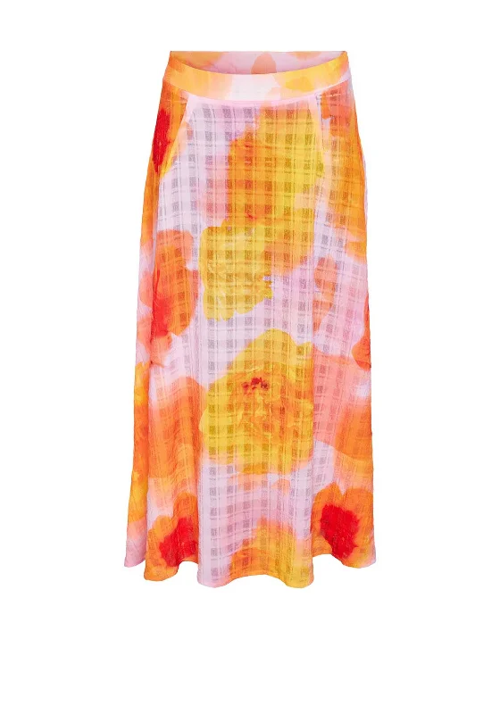 Noisy May Ava Maxi Skirt, TangerinePrinted Skirt