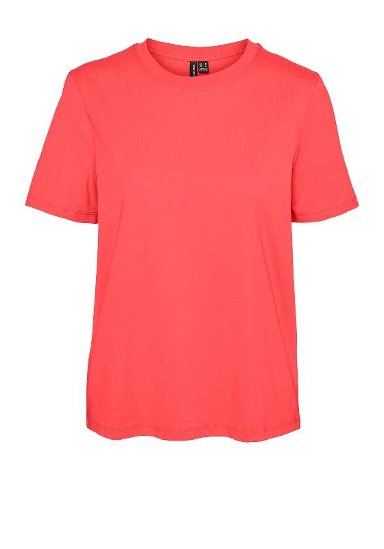 Sheer Short Sleeve TopsVero Moda Paulina Short Sleeve T Shirt, Orange