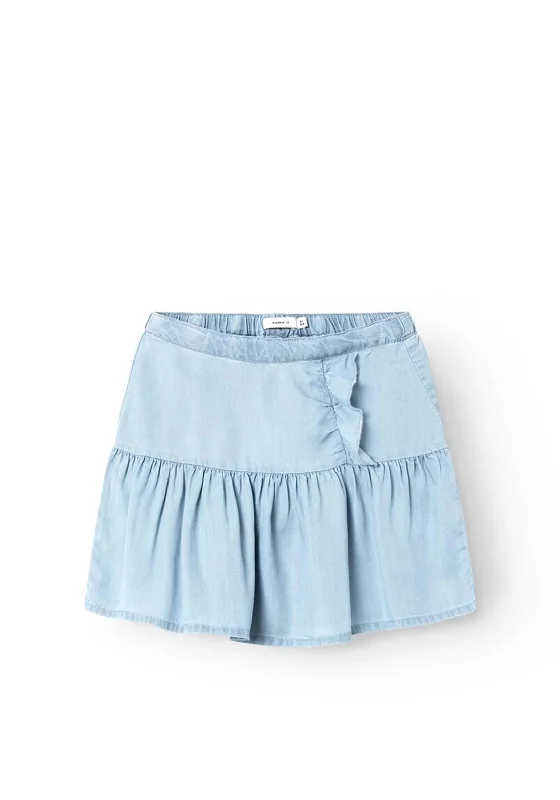 Name It Kid Girl Liv Denim Skirt, Light Blue DenimWind Skirt