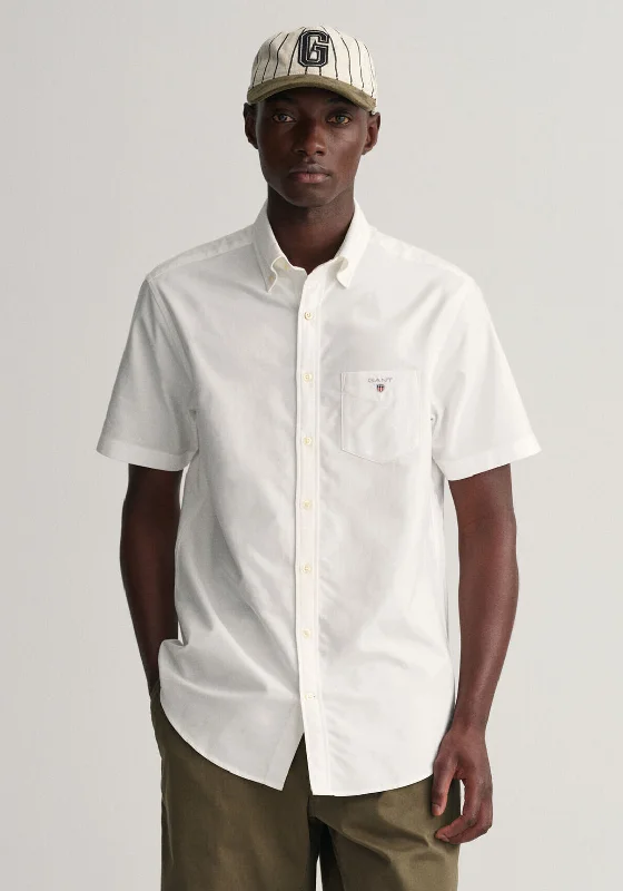 Printed Short Sleeve TopsGant Oxford Short Sleeve Shirt, White