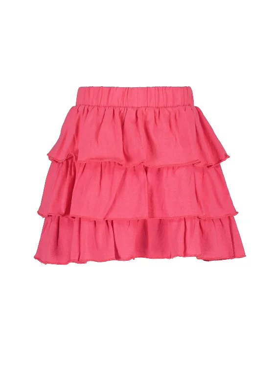 Blue Seven Girl Elasticated Waist Tiered Skirt, PinkAthletic Skirt