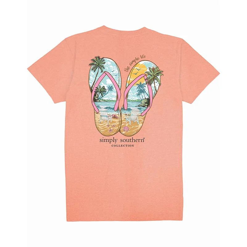 French Terry Short Sleeve TopsYouth Sandals Short Sleeve T-Shirt