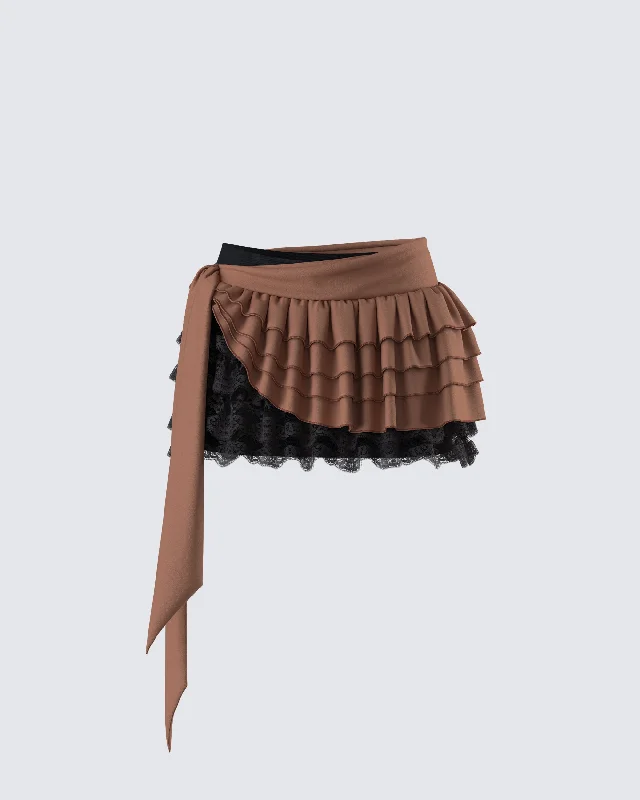 Dovie Multi Ruffle Layered SkirtChiffon Skirt