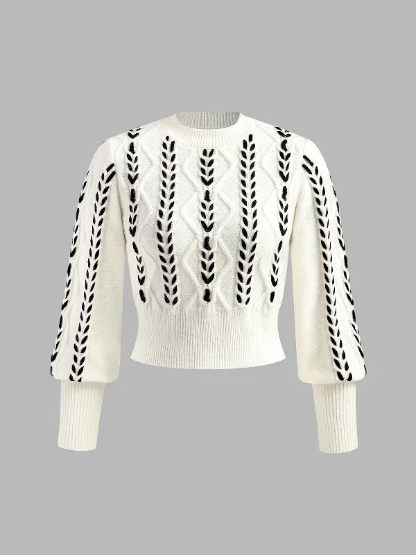 Contrast Binding Cinched SweaterLayered Knit Tops