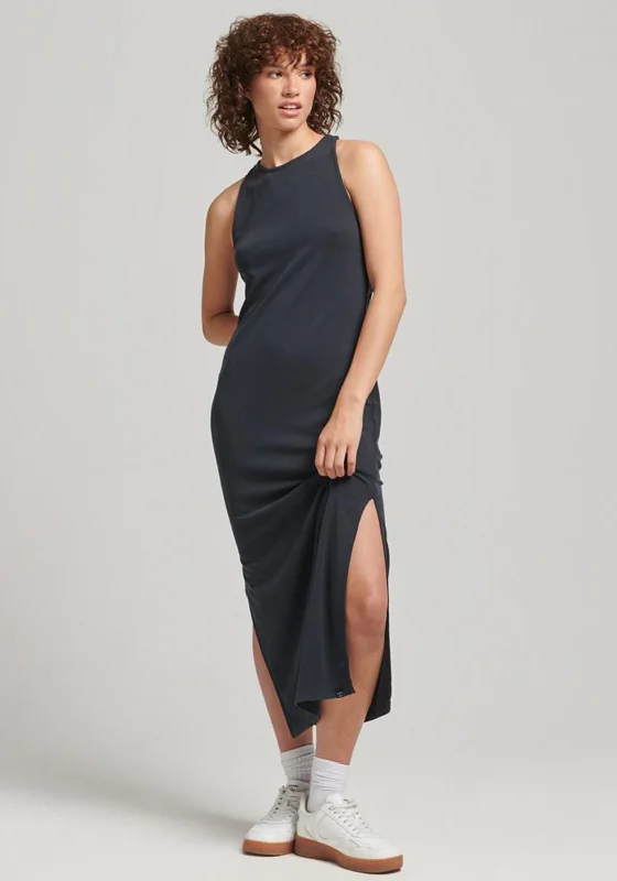 Superdry Studios Column Midi Dress, BlackVintage Dress