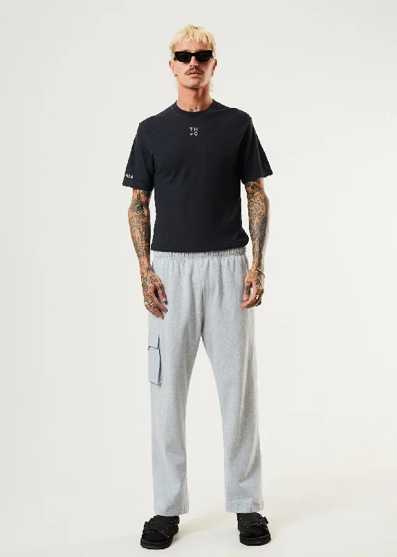 Lounge PantsAFENDS Mens House Arrest - Sweat Pants - Shadow Grey Marle