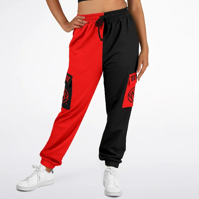 TrousersBlack & Red Double Symbol AOP Sweat Pants