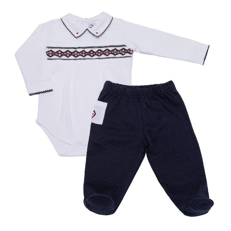 JeggingsBaby Red and Blue Smock Pima Body and Pants