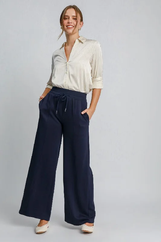 Military PantsUmgee Drawstring Wide Leg Pants with Pockets