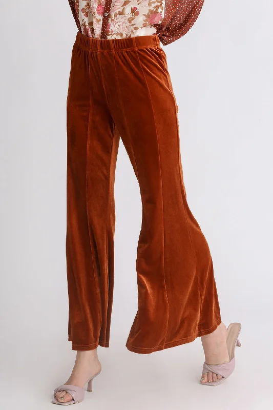 Fleece-lined PantsUmgee High Rise Elastic Waist Flare Pants