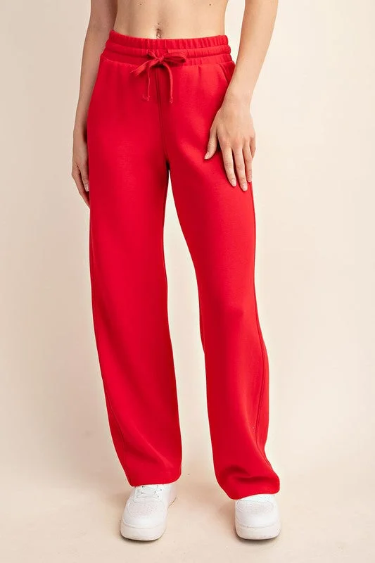 Drawstring PantsSignature Style Red Scuba Pants