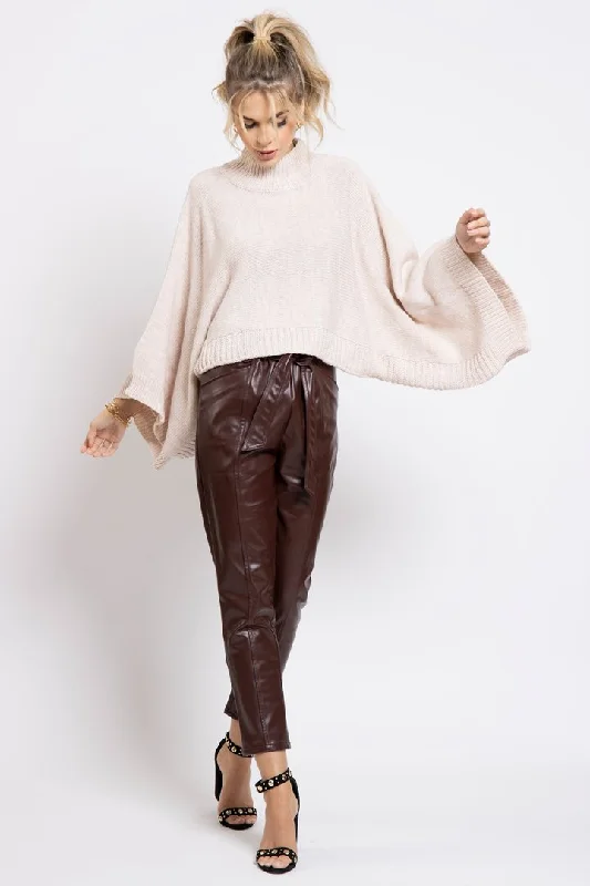 Carpenter PantsBishop And Young Holiday Glam Slam Harper Vegan Leather Paper Bag Pant In Heirloom