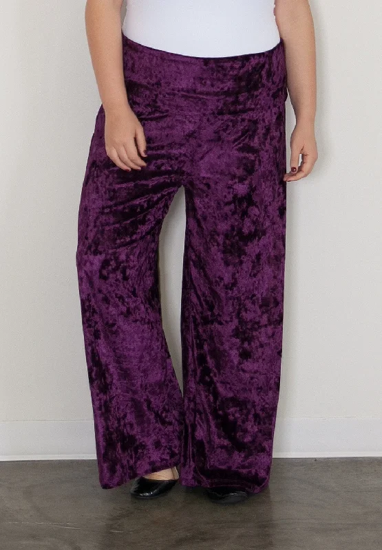 Pleated PantsCrushed Velvet Palazzo Pants