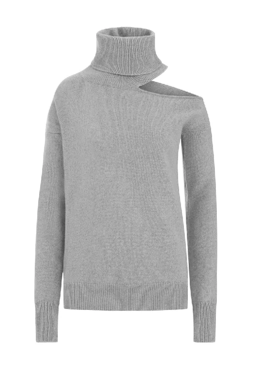 Knitted FallABBIE CASHMERE SWEATER IN GRAY